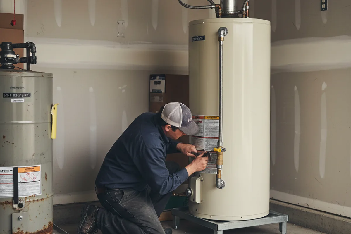 Water heater and shutoff valve replacement in Friedheim